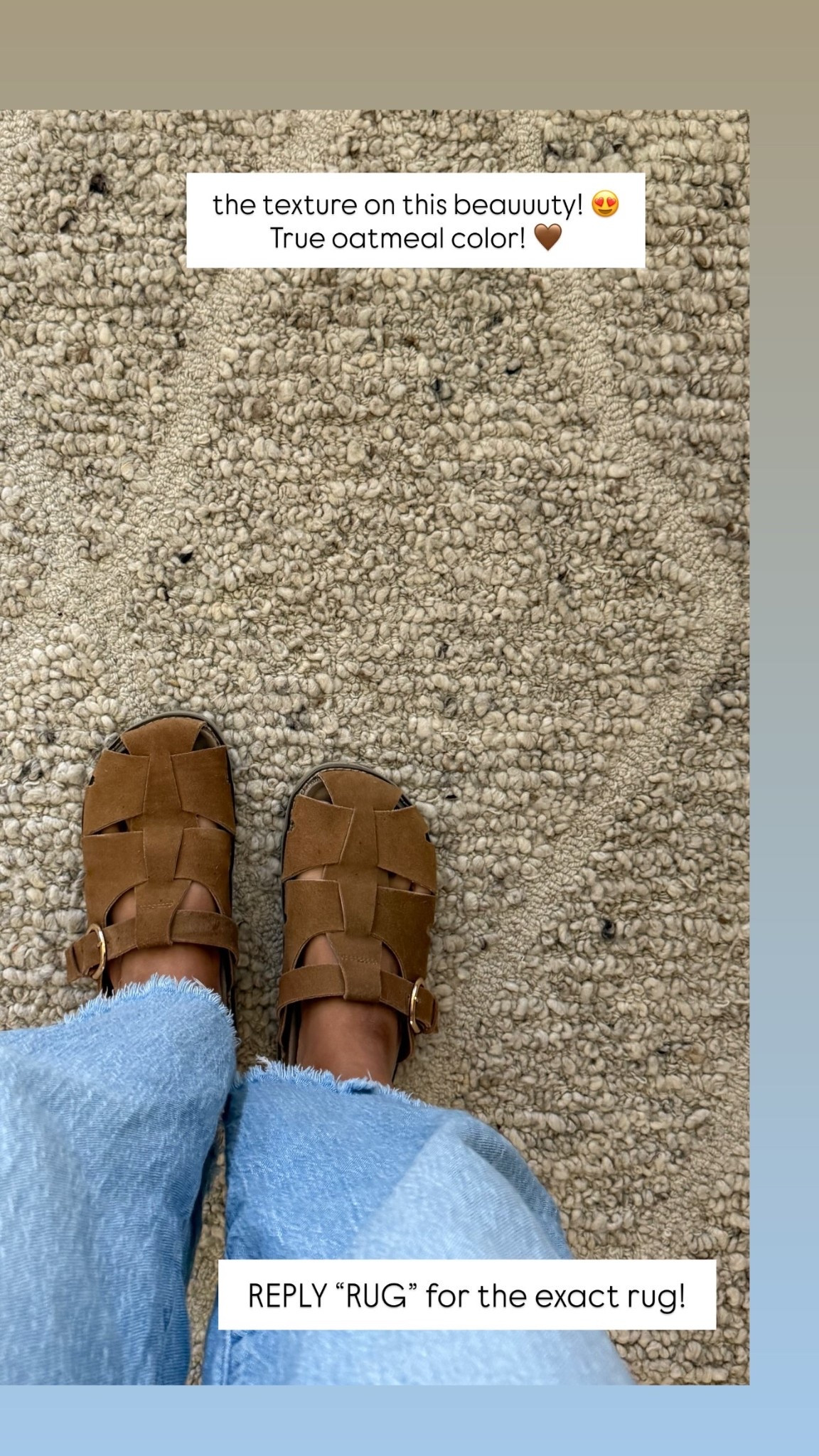 REPLY “RUG” for the exact rug! the texture on this beauuuty! 😍
True oatmeal color! 🤎