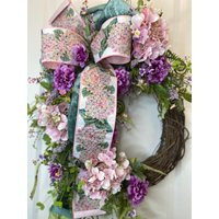 Hydrangea Front Door Wreath, Spring Purple Housewarming Gift, Everyday Floral Grapevine | Etsy (US)
