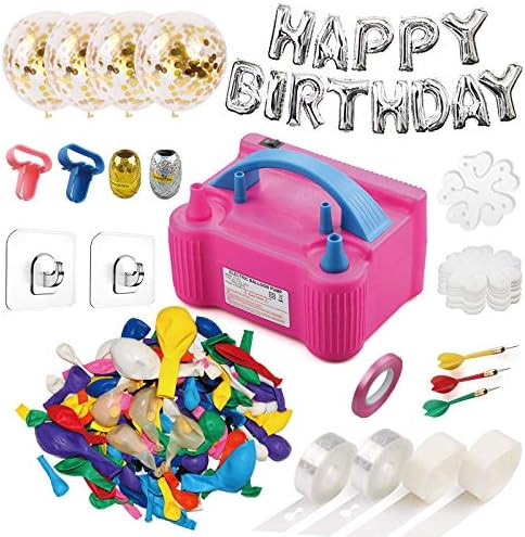 214 Pcs Balloon Pump Set- Electric Air Balloon Blower, Balloon Inflator 110V 600W Portable Dual N... | Amazon (US)