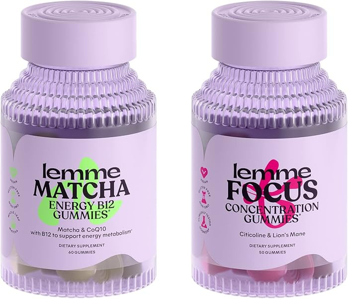 Lemme Matcha & Focus Bundle | Superfood Energy Gummies | B12, Green Tea + CoQ10 | Cognizin Citico... | Amazon (US)