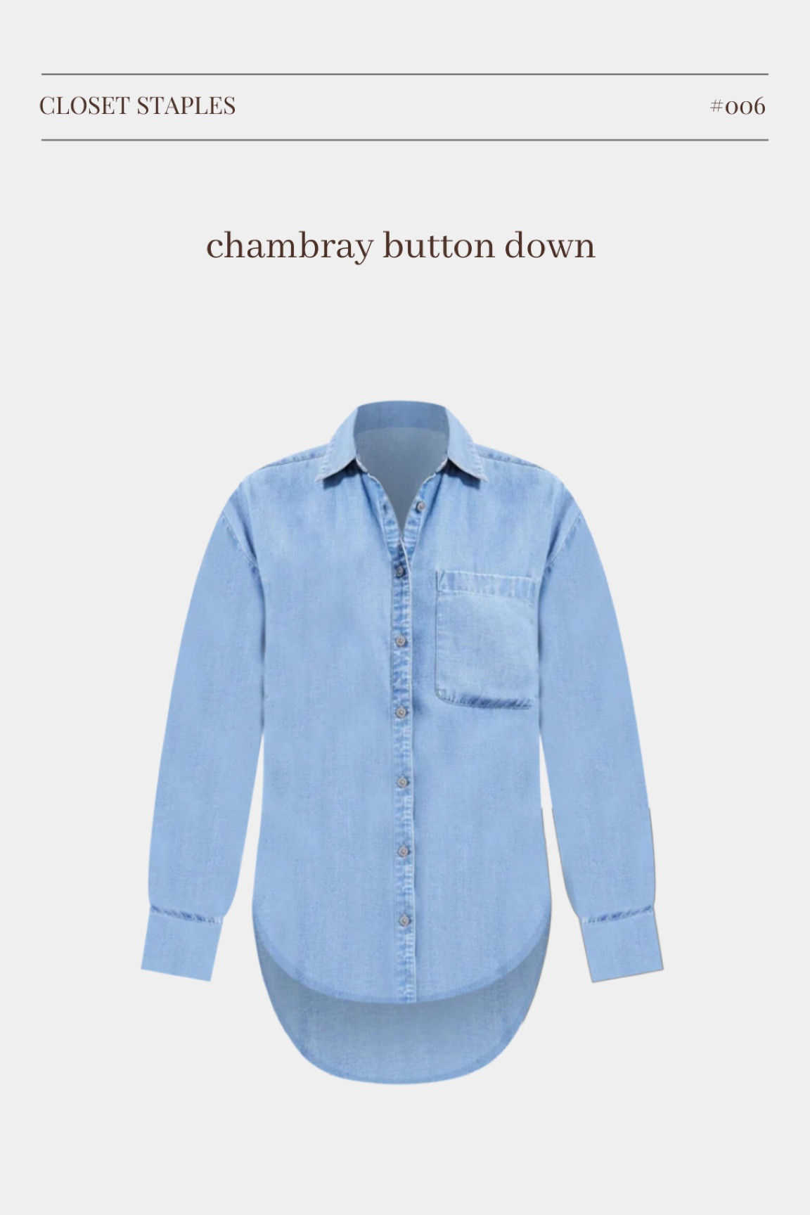 The Basics// chambray button down 

I have this one from Loft and love it! Runs oversized// wearing M

#LTKfindsunder50 #LTKstyletip