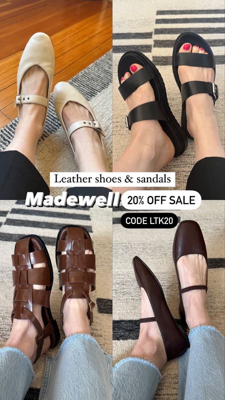 Comfy leather shoes & sandals from Madewell 20% off code LTK20
Leather sandals leather shoes
Madewell 25% off shoes & sandals
6.5 cream ballet flats
7 black sandals
7 brown fisherman sandals
6.5 raisin ballet flats


#LTKShoeCrush #LTKxMadewell