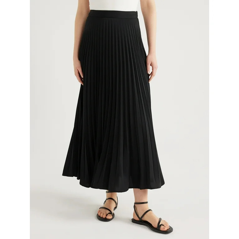 Scoop Women’s Pleated Maxi Skirt, Sizes XS-XXL | Walmart (US)