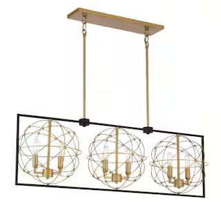 Minka Lavery Titans Trace 6-Light Sand Coal and Honey Gold Cosmos Island Chandelier 3917-707A - T... | The Home Depot