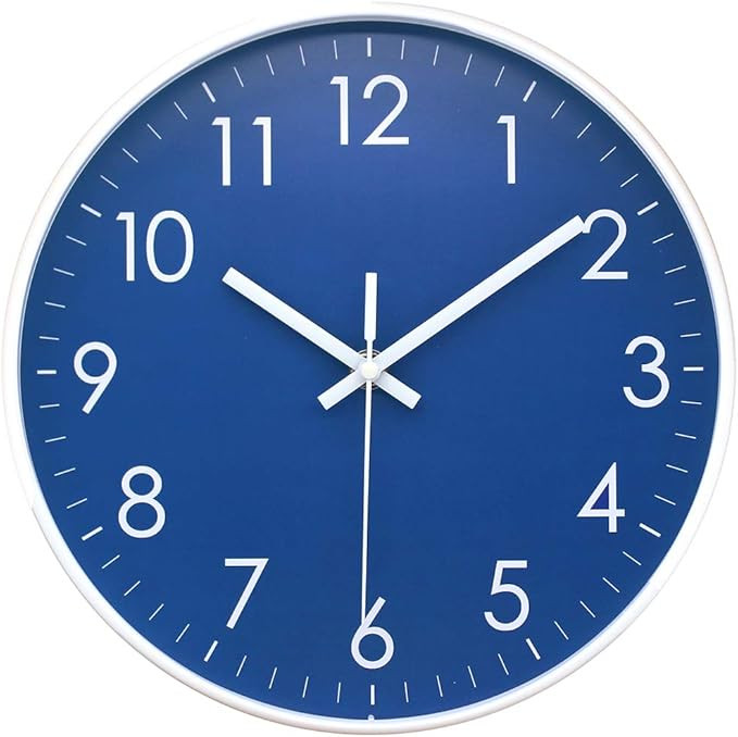 Wall Clock Battery Operated Indoor Non-Ticking Silent Quartz Quiet Sweep Movement Wall Clock for ... | Amazon (US)