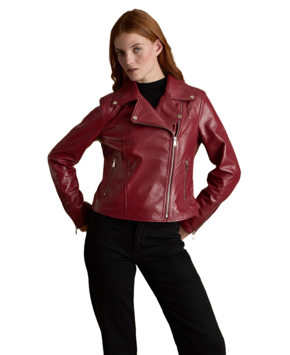 Furniq Uk Women's Leather Jacket - Red | Macy's
