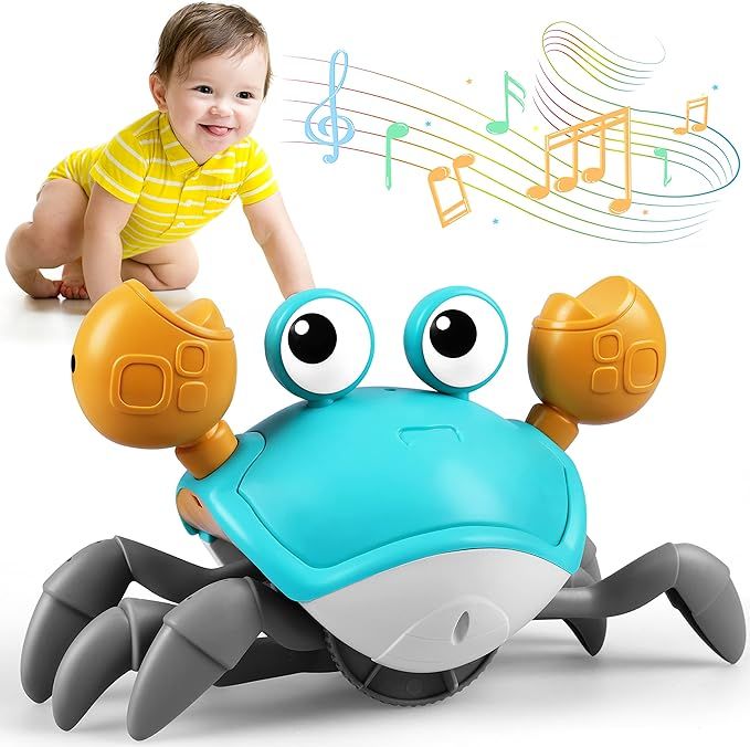 Crawling Crab Toy, Infant Tummy Time Baby Toys, Fun Interactive Dancing Walking Moving Toy Babies... | Amazon (US)