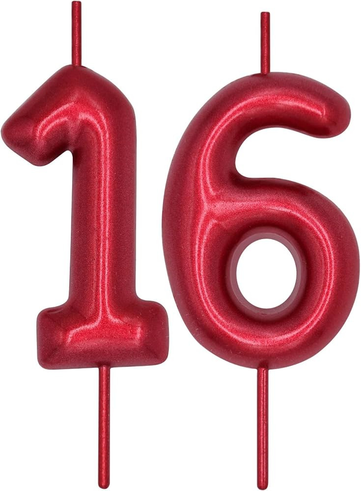 DERVENTA Number Candle Red 2.36 inch Party Celebration Anniversary Decoration Perfect Birthday Br... | Amazon (US)
