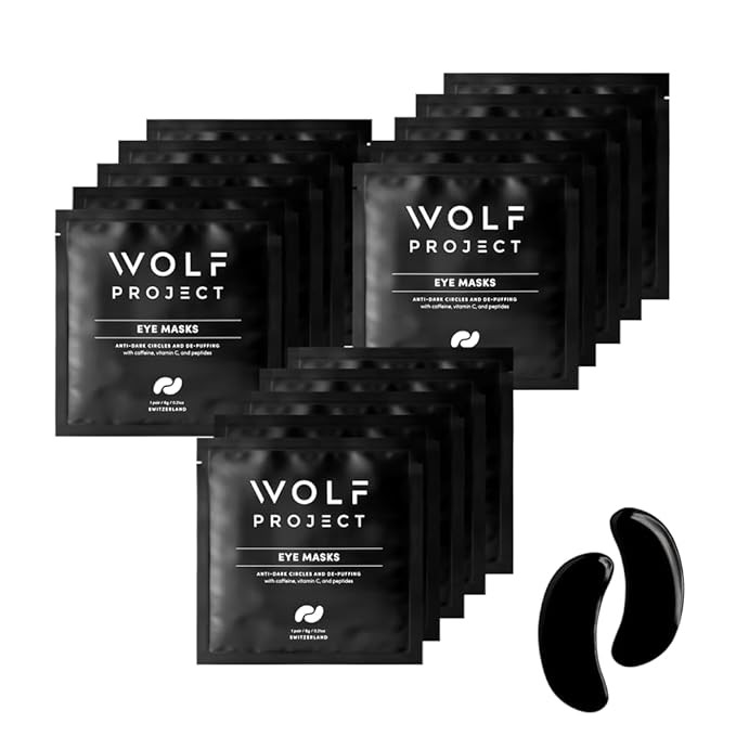 Wolf Project Under Eye Mask for Dark Circles and Puffiness with Caffeine, Vitamin C, Peptides to ... | Amazon (US)