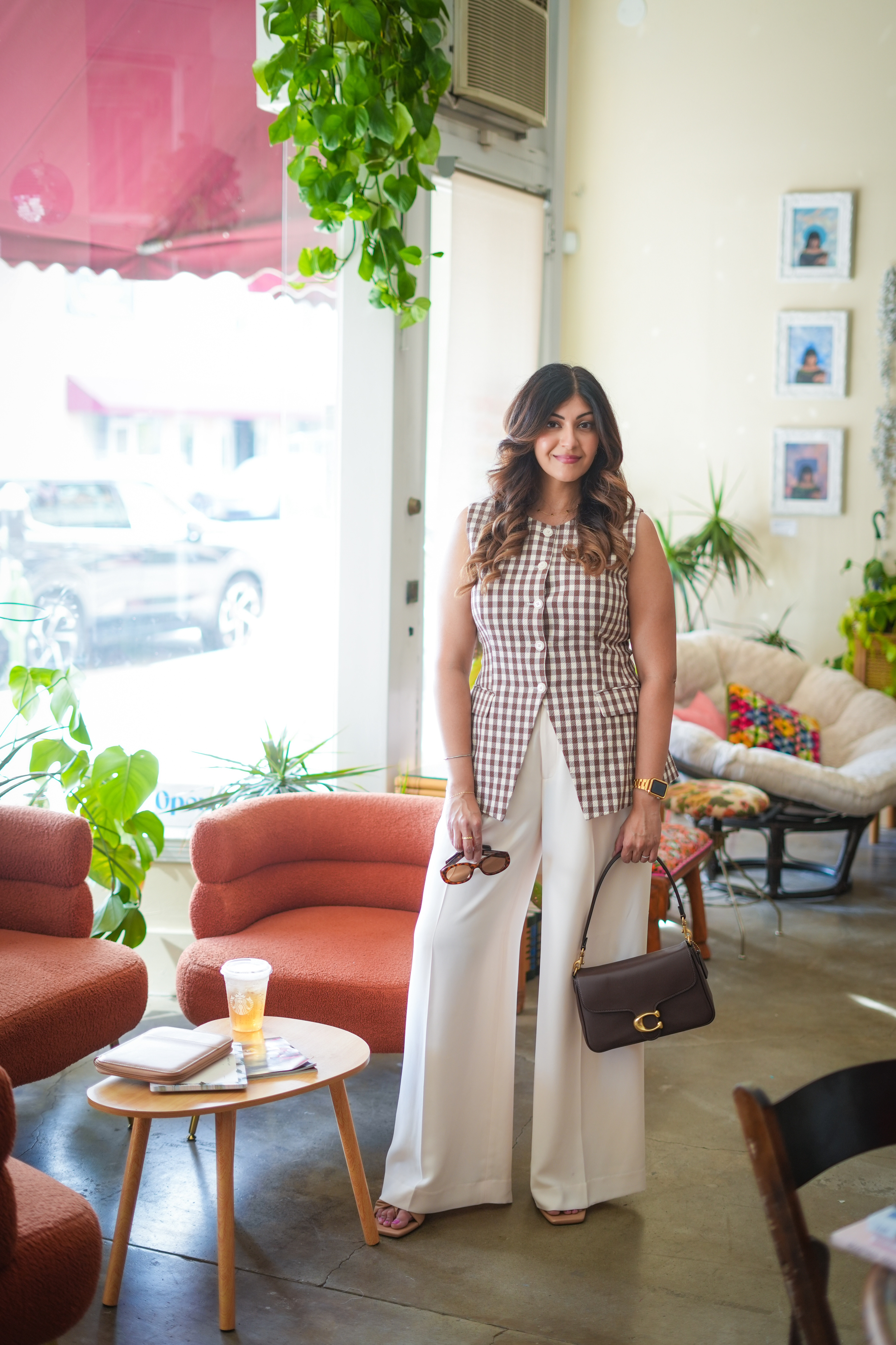 Summer workwear - gingham print vest. 
This vest is so chic for summer I’ve paired with my favorite lightweight pants 

#workwear #summeroutfit #gingham 

#LTKSummerEdit #LTKWorkwear #LTKMidsize