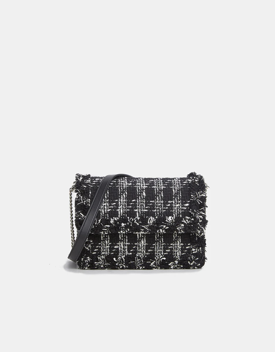 Tweed Plaid Flap Shoulder Bag | Urban Revivo