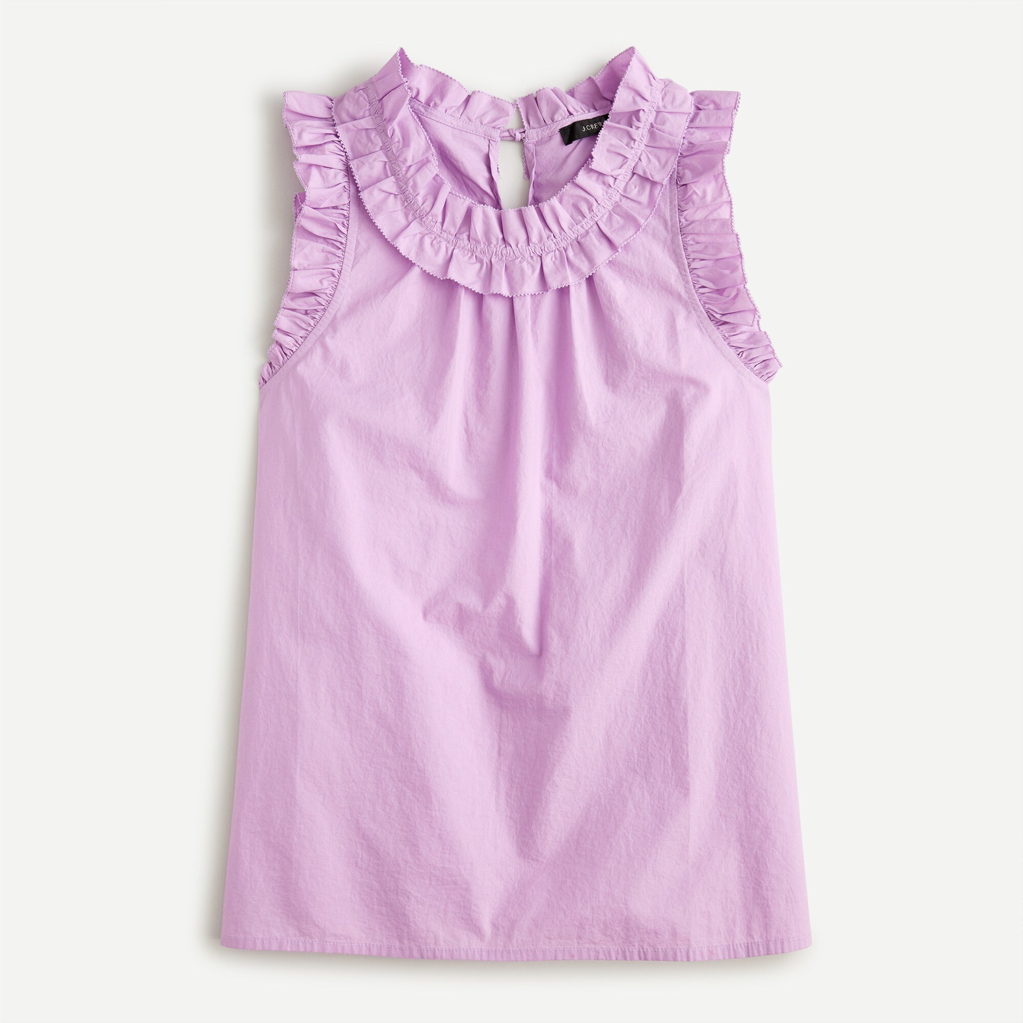 Ruffle-trim cotton poplin top | J. Crew US