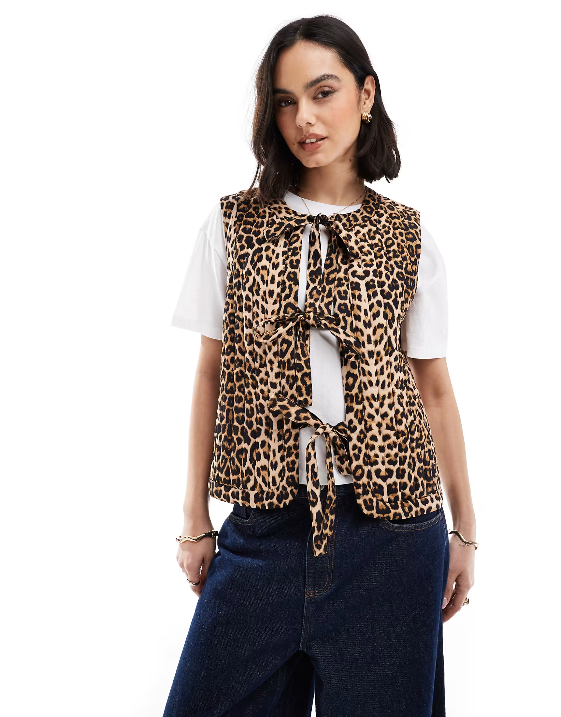 Vero Moda - Gilet met striksluiting in luipaardprint | ASOS (Global)