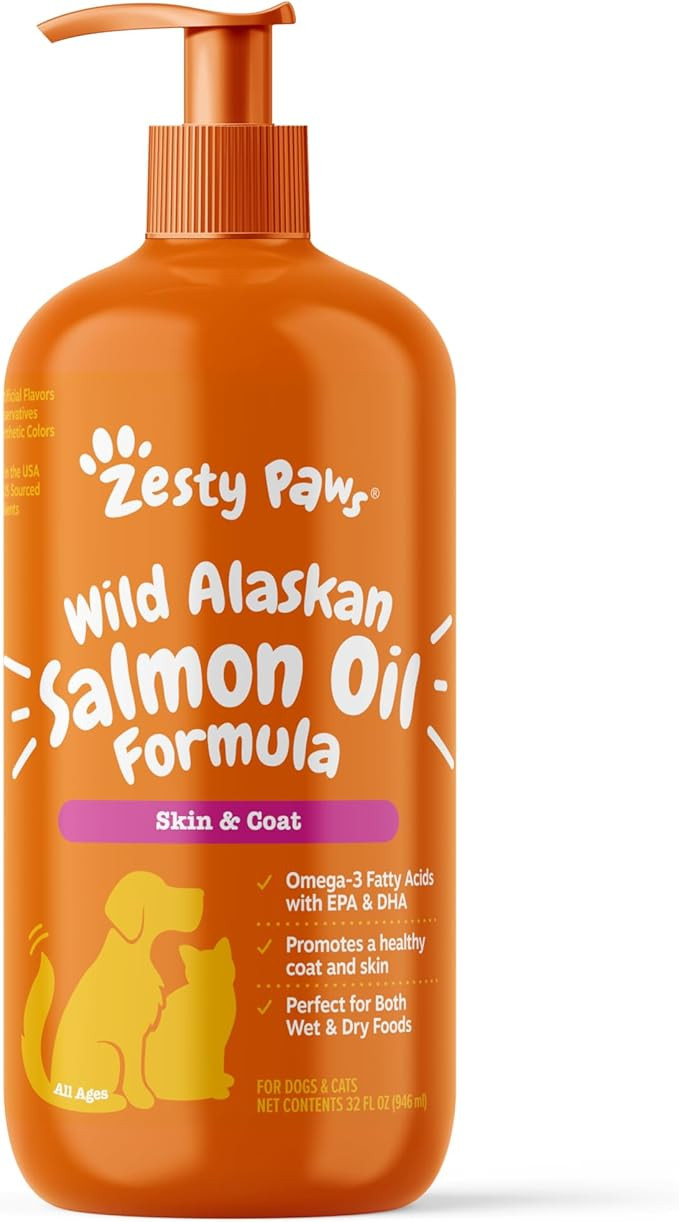 Zesty Paws Wild Alaskan Omega-3 Blend Pollock + Salmon Oil for Dogs and Cats- Skin and Coat Suppo... | Amazon (US)