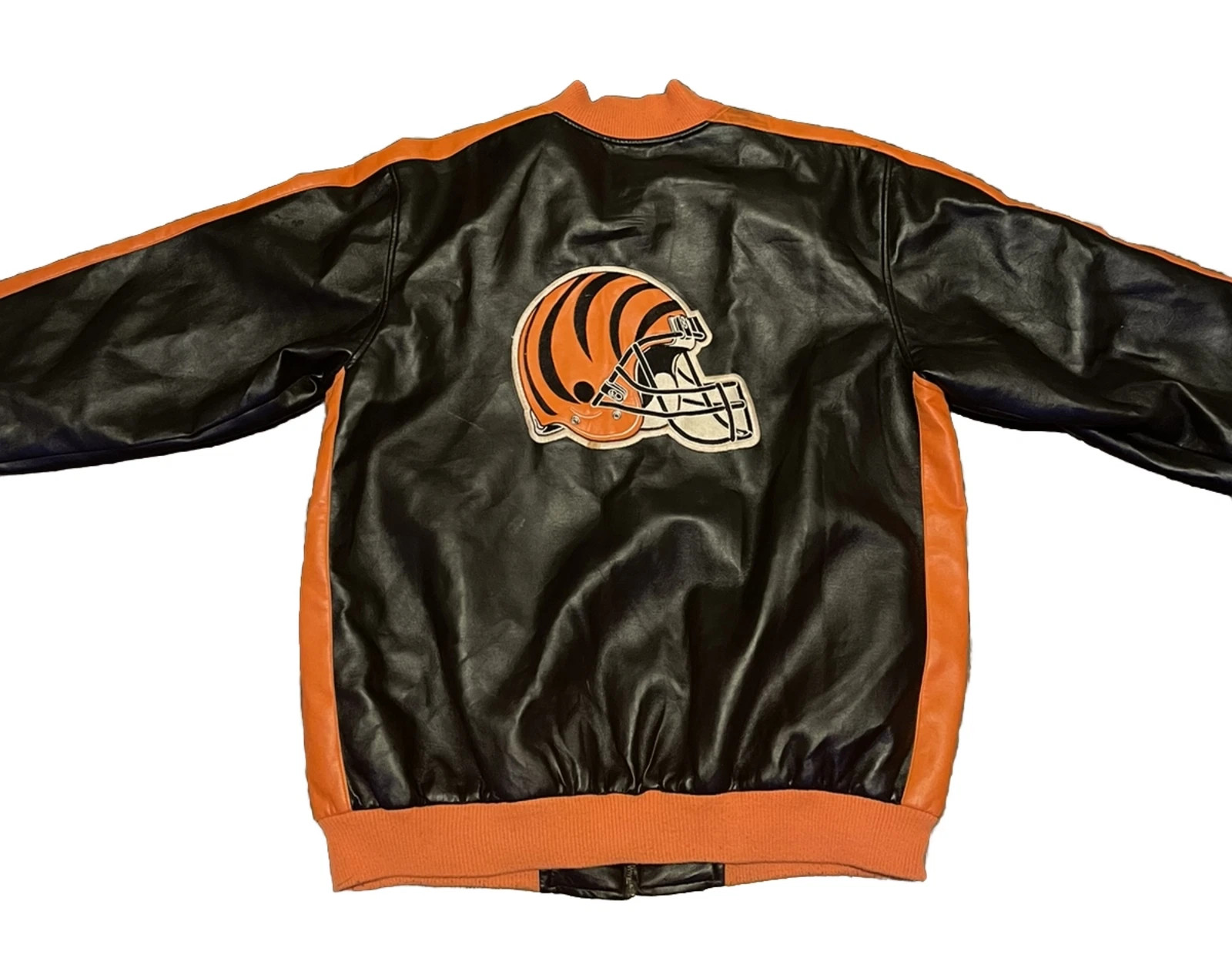 Vintage NFL Cincinnati Bengals Coat L Jacket Zip Coat Polyvinyl Faux Leather | eBay US