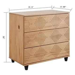 MUSEHOMEINC Solid Wood 17.99 in. x 31.50 in. x 30 in. 3-Drawer Dresser Nightstand Chest of Drawer... | The Home Depot