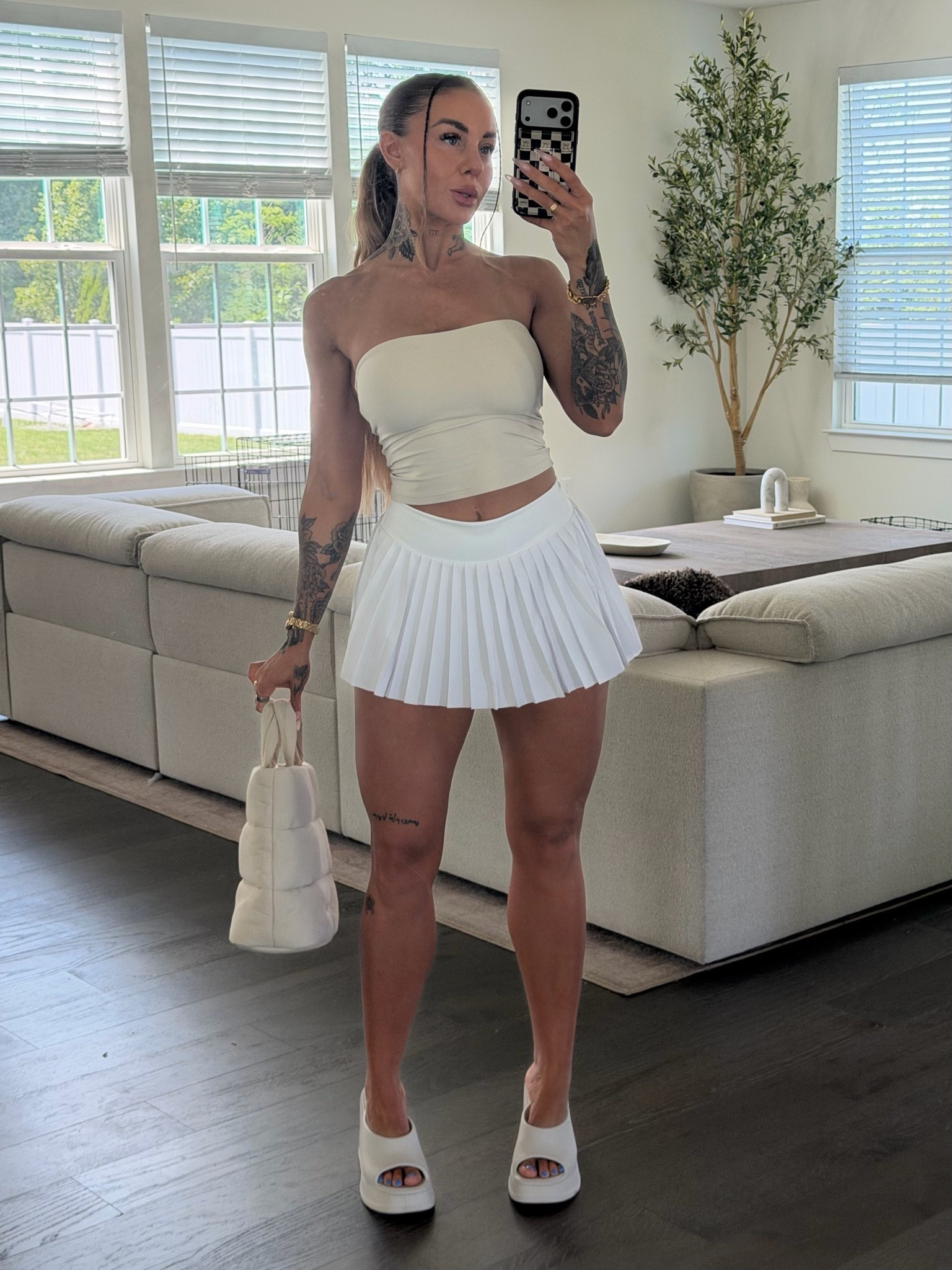 Obsessed with the whole fit. The tennis skort is so ridiculously cute. It is very short but again it has shorts under it so who cares!

#LTKootd #LTKgrwm #LTKfitnessgoals