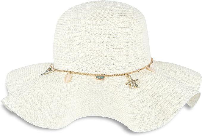 Jessica Simpson Women's Wide Brim Straw Hat | Amazon (US)
