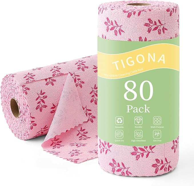 Microfiber Cleaning Cloth Roll,80 Pack Cleaning Towels,Lint Free Rags Paper Towels & Tear Away Re... | Amazon (US)