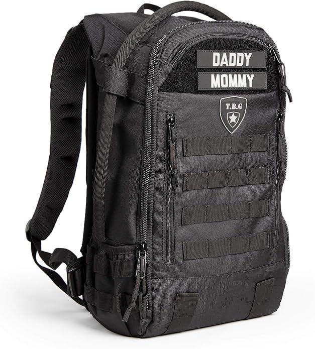 TBG - Mens Tactical Diaper Bag Backpack w/Built-in Changing Mat, Stroller Strap | Amazon (US)