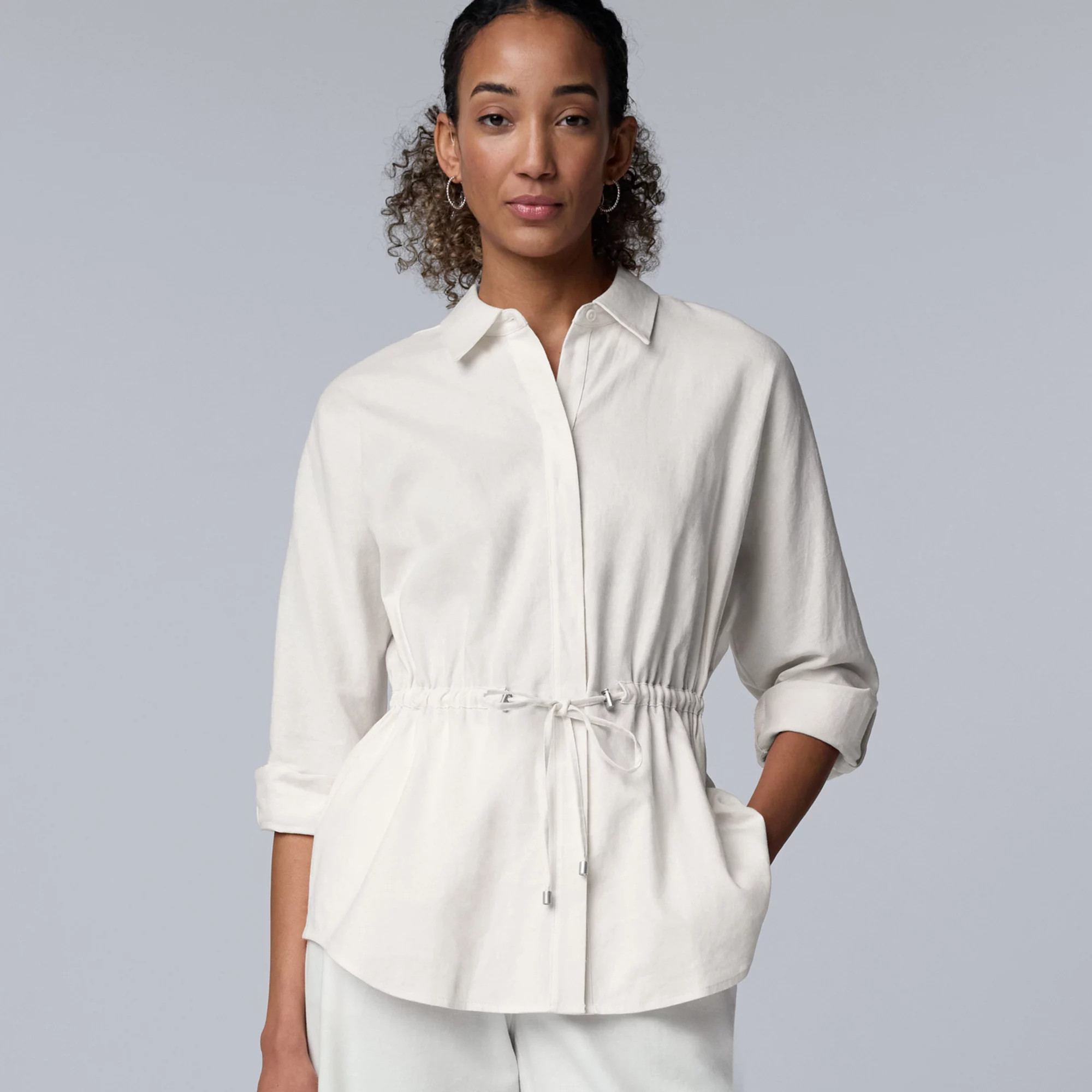 Women's Simply Vera Vera Wang Linen Tie Waist Tunic | Kohl's