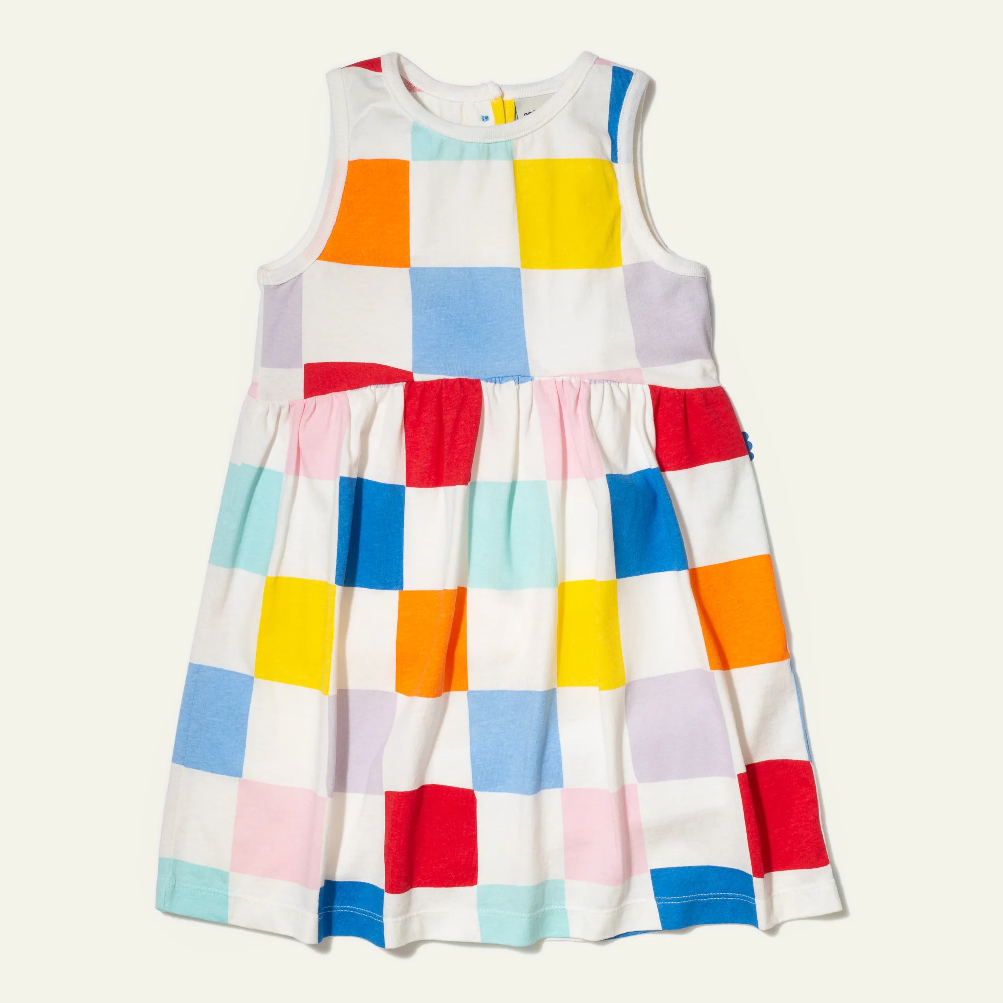 Recycled Cotton Checkered Kid Tank Dress | Mon Coeur
