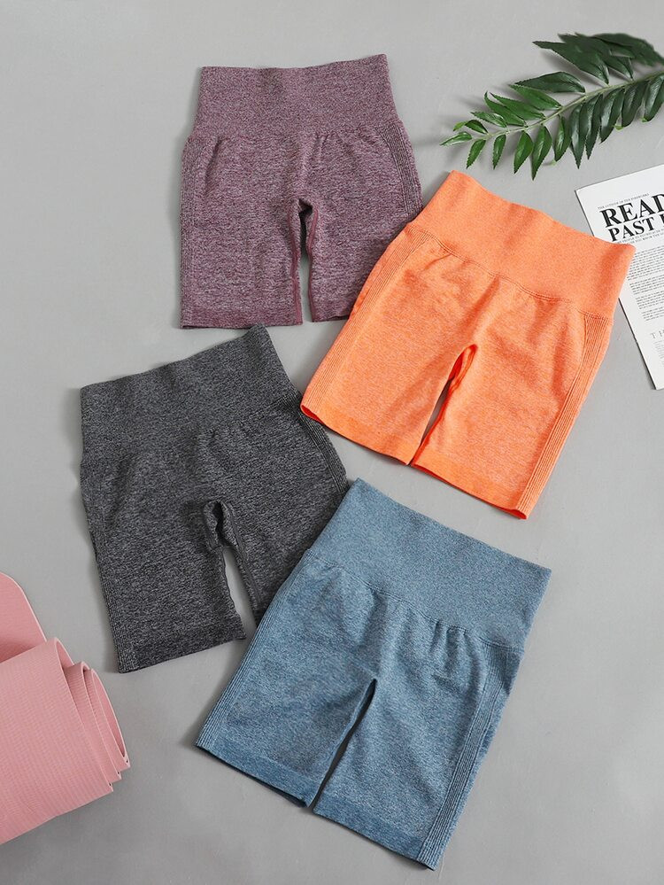 Space Dye Wide Waistband Biker Shorts | SHEIN