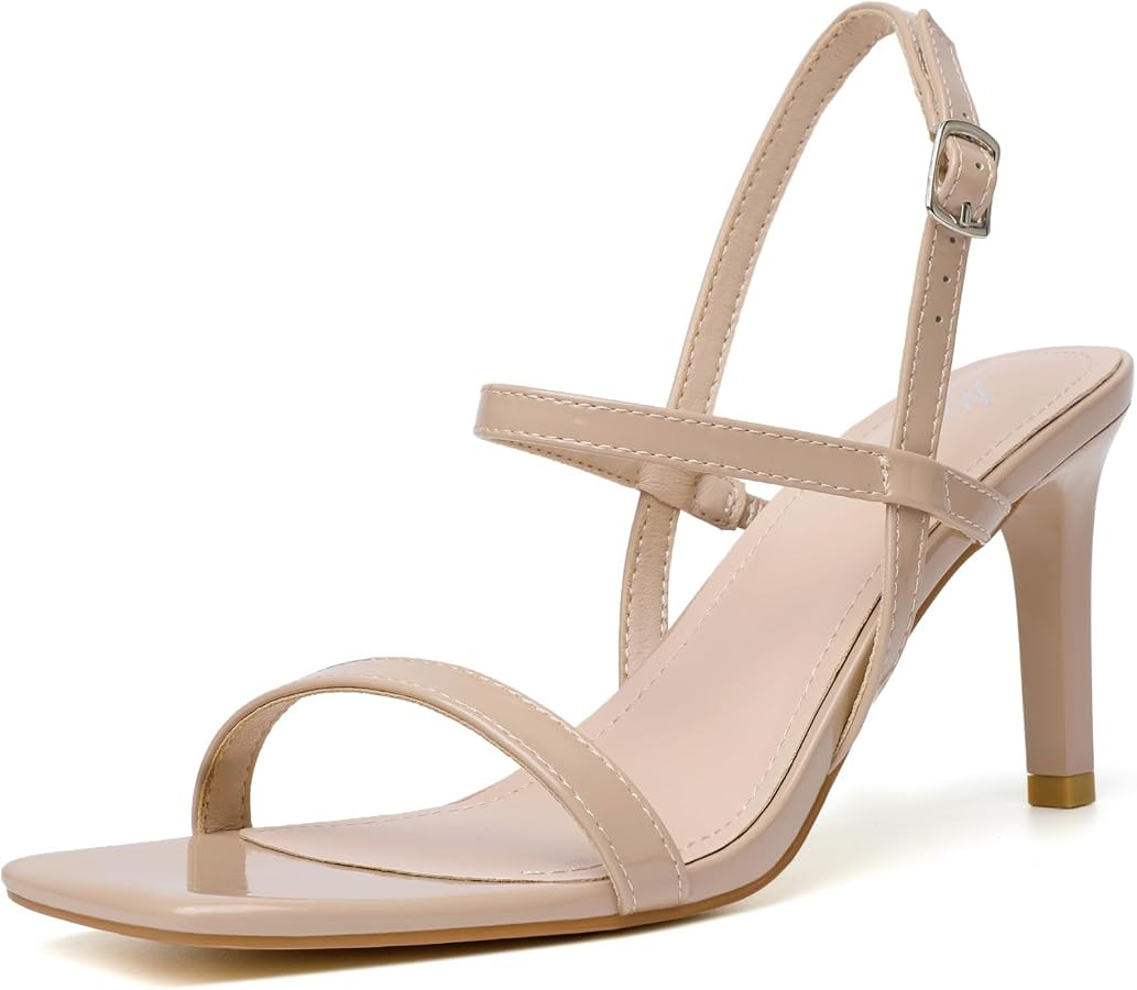 Mostrin Heels for Women Strappy Sandals Square Open Toe High Heel Sandals Ankle Strap Stiletto He... | Amazon (US)