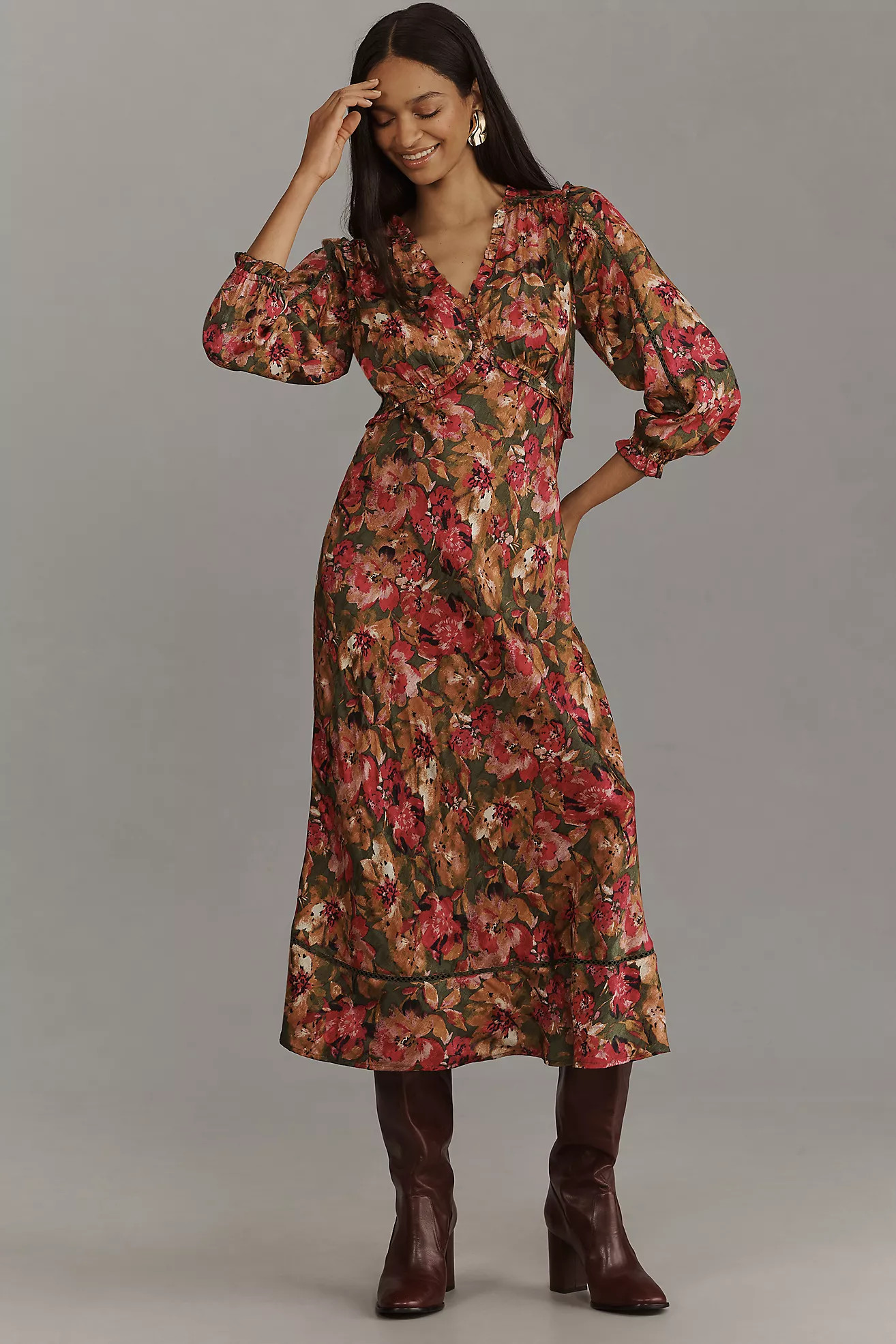 Sam Edelman Illora Ruffle Midi Dress | Anthropologie (US)