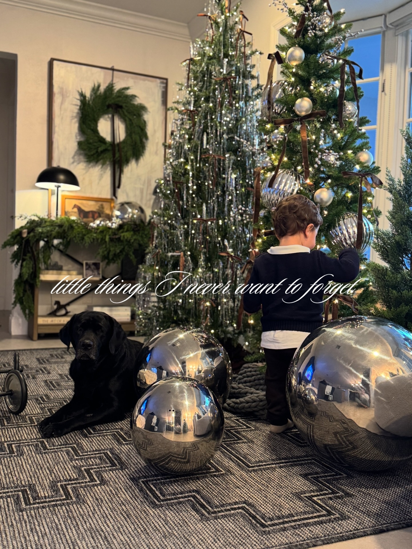 The way every ornament he sees is “ball” 🥹✨ 
#christmasseason #christmasmagic #christmastree #christmasornaments #secondchristmas