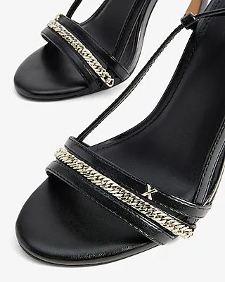 Chain Strap Slingback Comma Heeled Sandals | Express