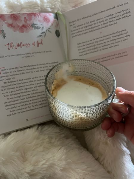 My favorite glass coffee mugs. Come in a set of 4 with gold spoons under $20! Can use for so many purposes 🫶 This is my go to favorite devotional too for mamas 

#LTKFindsUnder50 #LTKGiftGuide #LTKHome