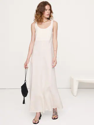 Linen Bias-Cut Maxi Dress | Banana Republic (US)