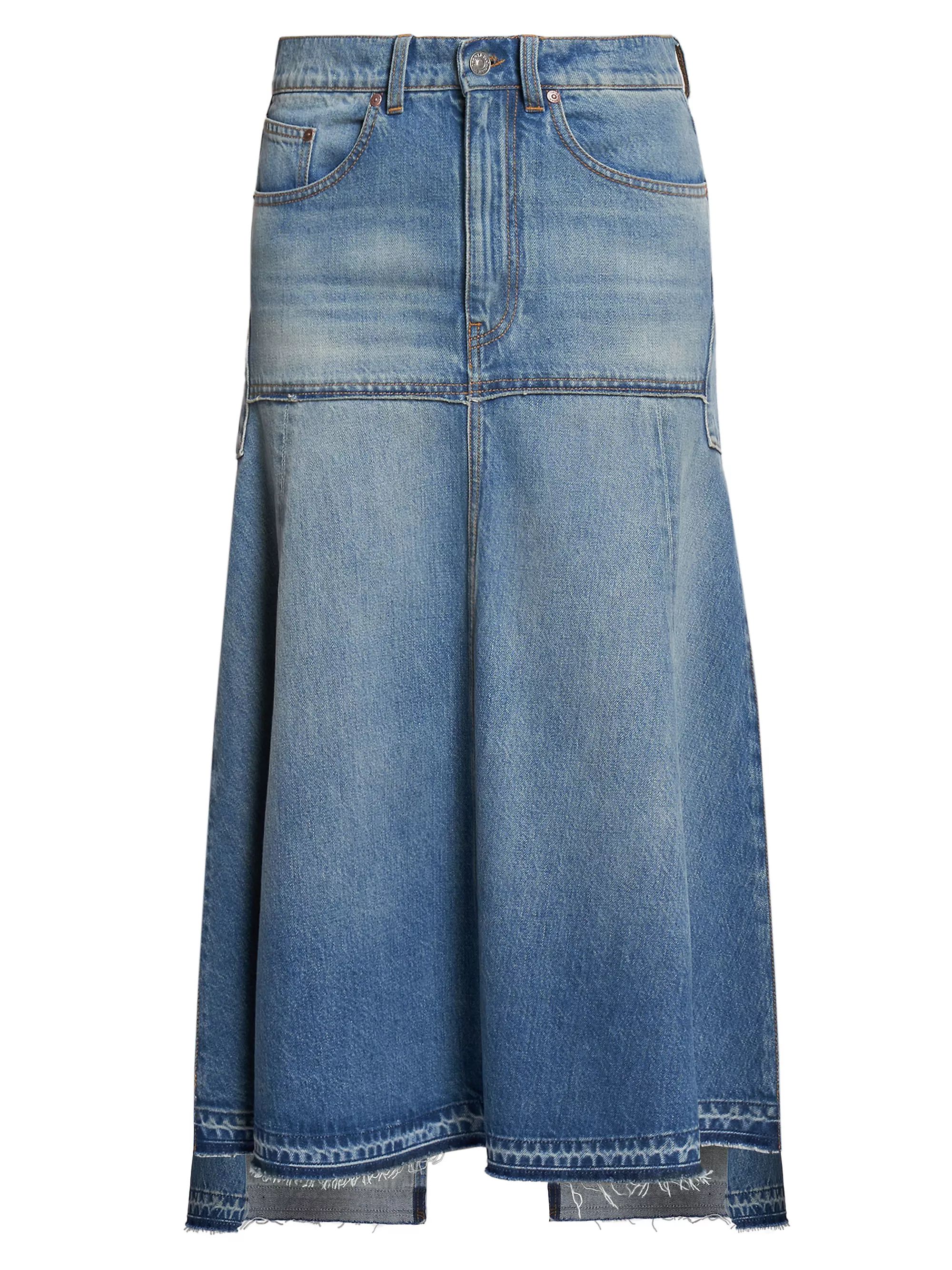 High-Low Denim Maxi Skirt | Saks Fifth Avenue
