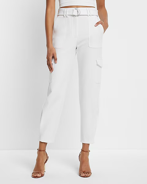 Super High Waisted Belted Cargo Pant | Express