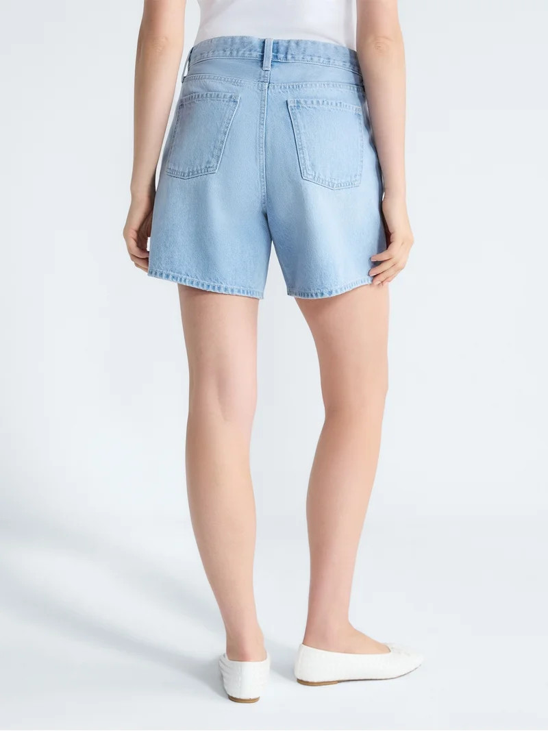 Free Assembly Women's Denim Shorts with Twill Tie, 6" Inseam, Sizes 0-18 | Walmart (US)