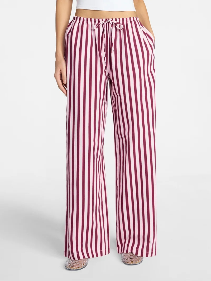 No Boundaries Cotton Pull-On Beach Pants, Women's & Women's Plus XXS-4X | Walmart (US)