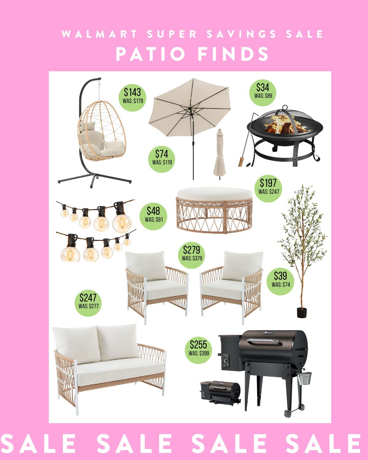 The Walmart Super Savings Event is HERE, and it’s GOOD. Patio furniture, grills, fire pits, cute lights...basically, outdoor perfection. Let’s fancy up your backyard, shall we?

#LTKSeasonal #LTKHome #LTKSaleAlert
