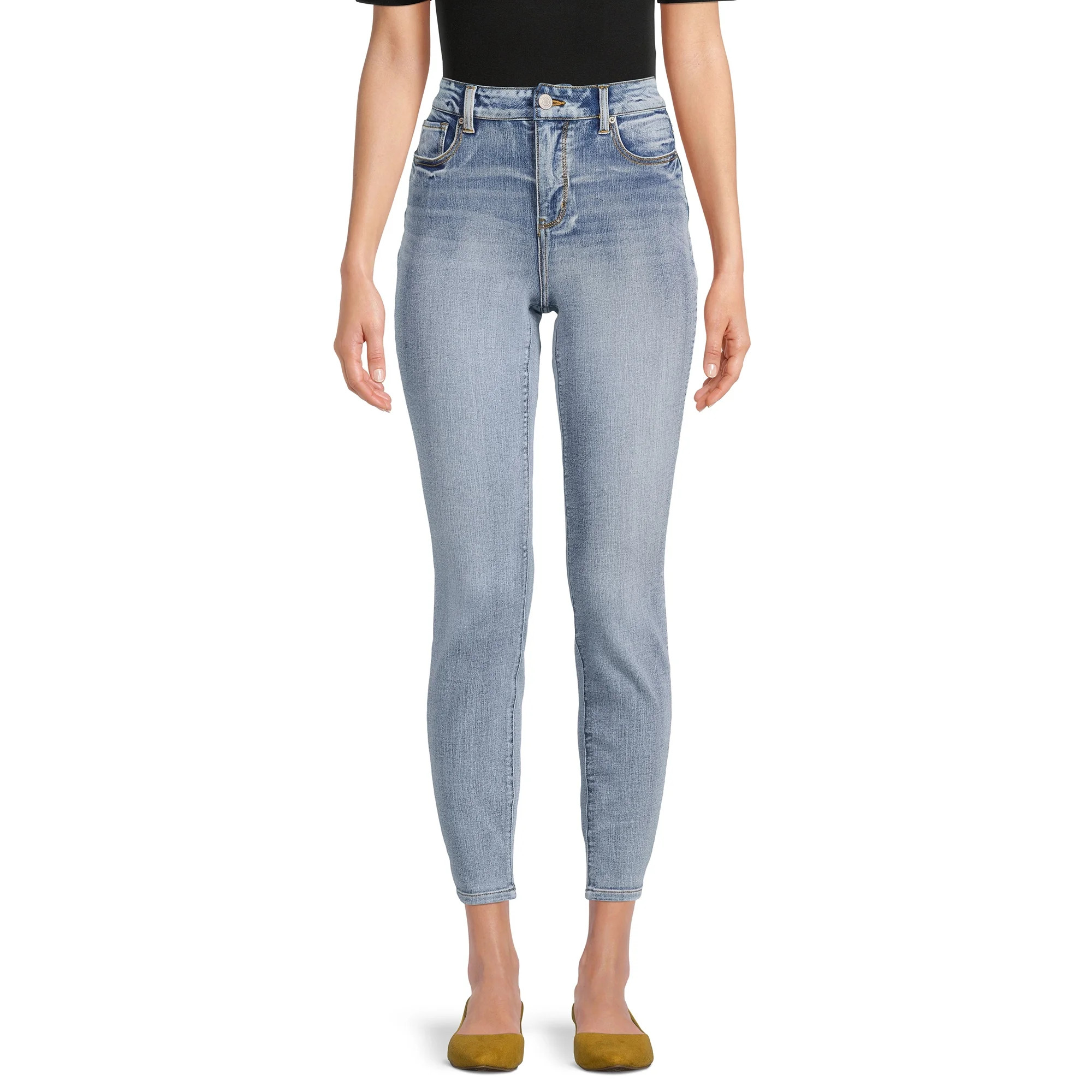 Time and Tru Women's High Rise Skinny Jeans, 29" Inseam for Regular, Sizes 2-20 | Walmart (US)