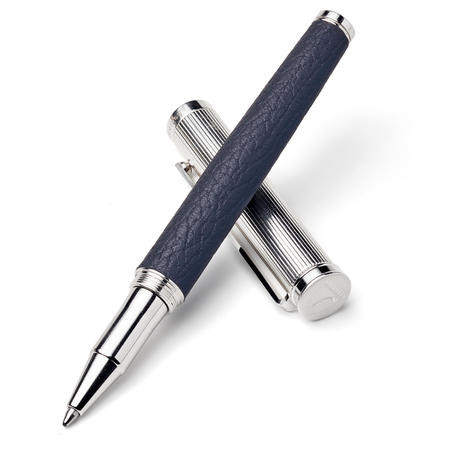 Rollerball Pen in Navy Pebble | Aspinal of London