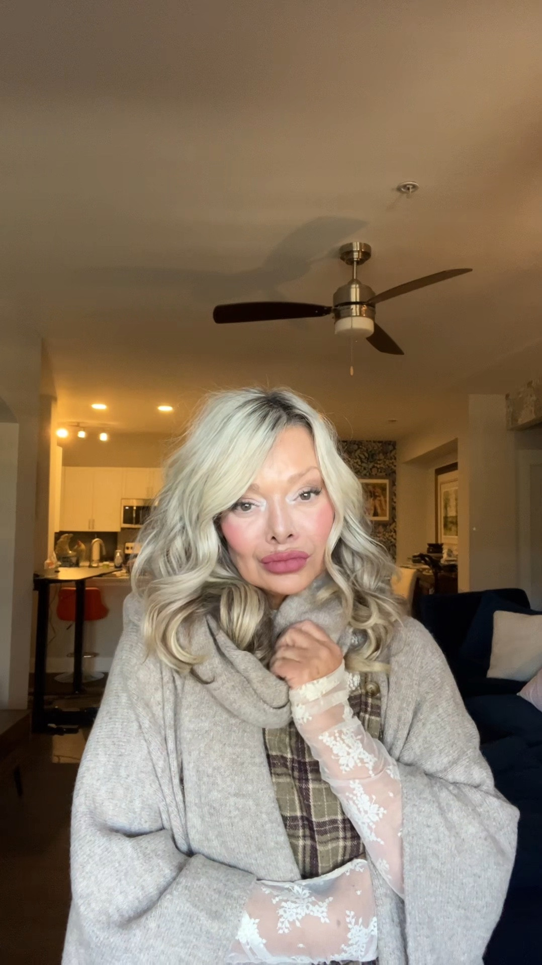 The perfect fall/winter outfit! #fallfashion #jumpsuit #tweed #kimono #sweater #lace #ootd 

#LTKOver40 #LTKStyleTip #LTKFindsUnder100