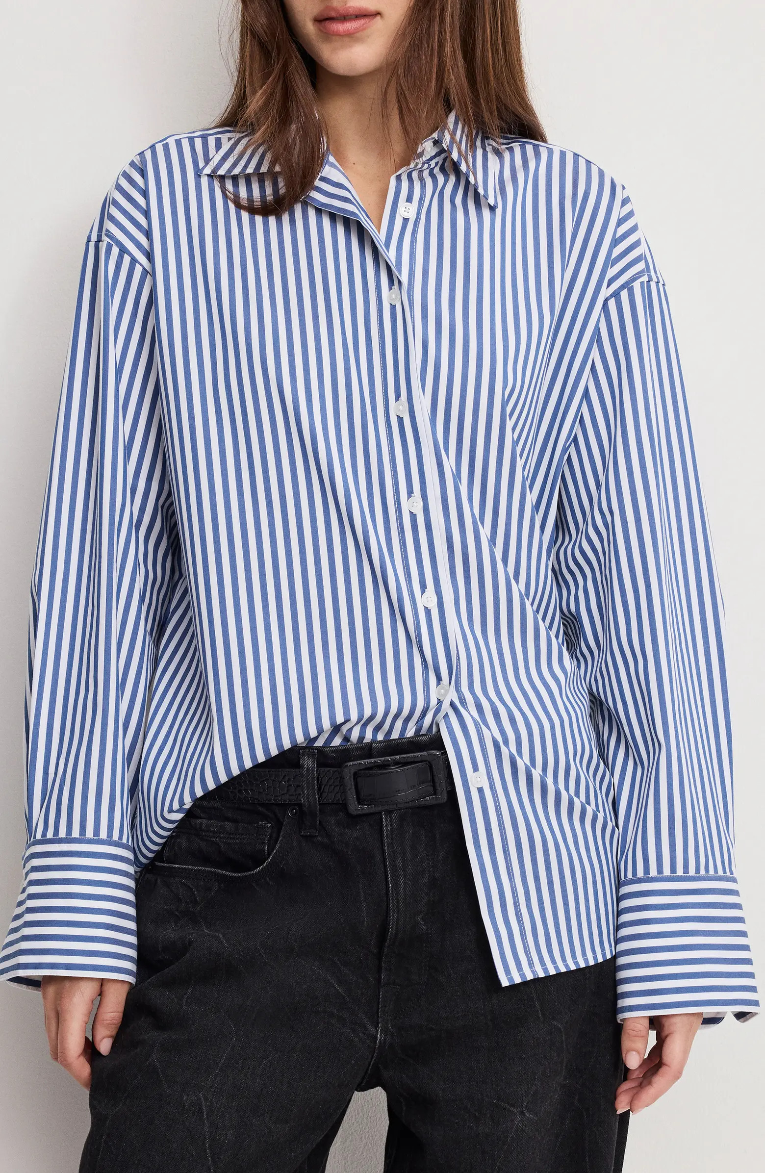Oversize Cotton Poplin Button-Up Shirt | Nordstrom