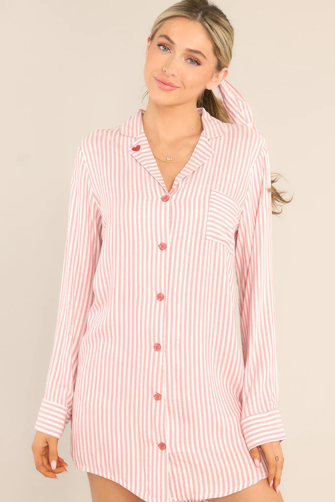 PJ Salvage Stripe Hype Pink Nightshirt | Red Dress