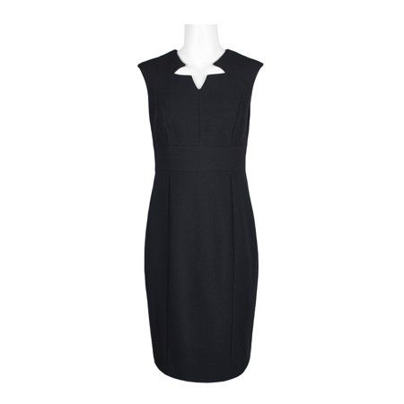 Tahari ASL Cutout Front Sleeveless Bodycon Zipper Back Solid Crepe Dress-BLACK | Walmart (US)