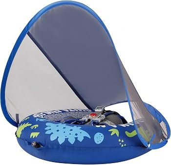 Mambobaby Baby Pool Floats with Canopy, AnjeeIOT Pool Float Self-Inflating Newest Compressible Fo... | Amazon (US)