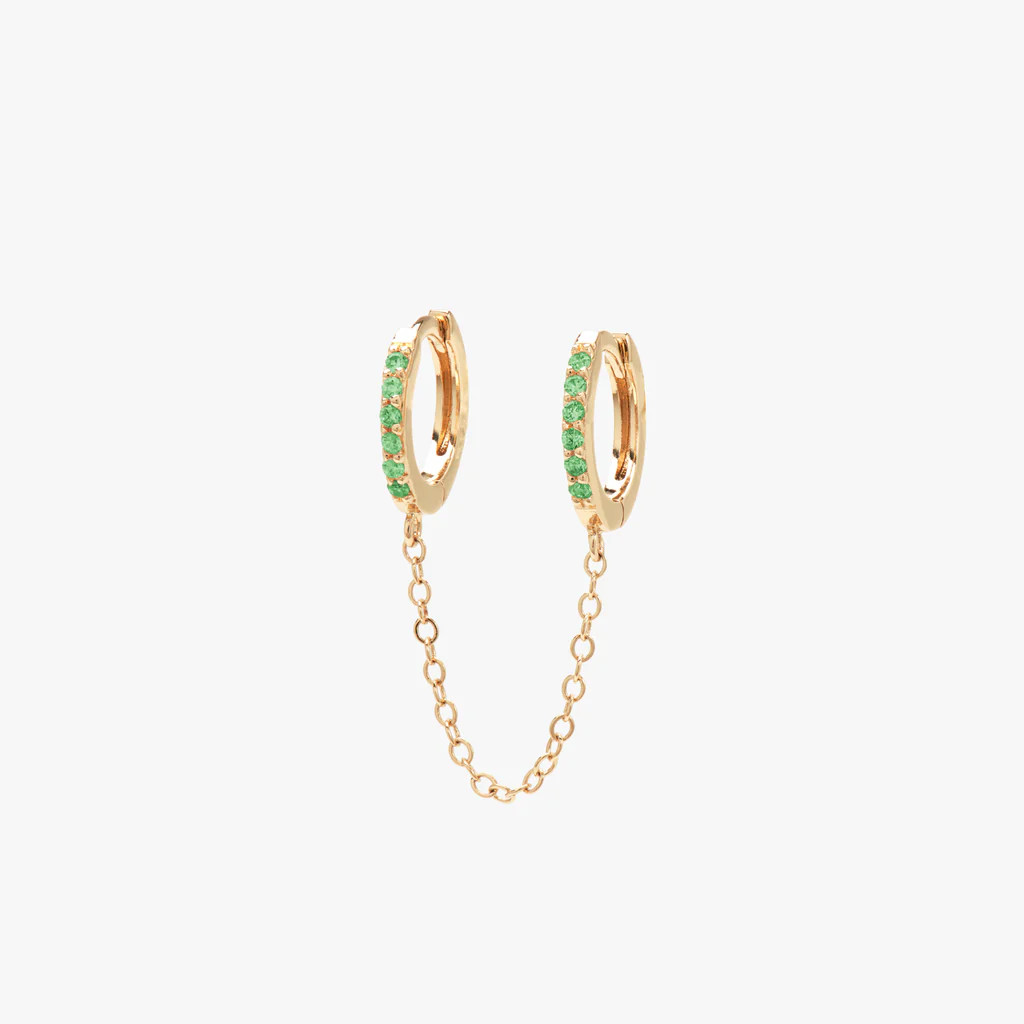 Chained Mini Pavé Huggies | Studs