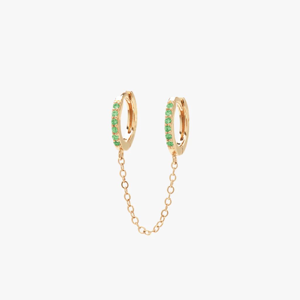 Chained Mini Pavé Huggies | Studs