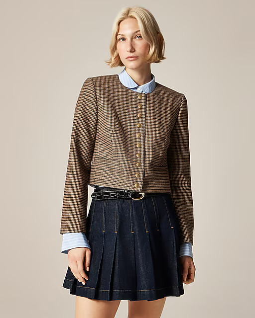 Bridgette lady jacket in houndstooth wool blend | J. Crew US