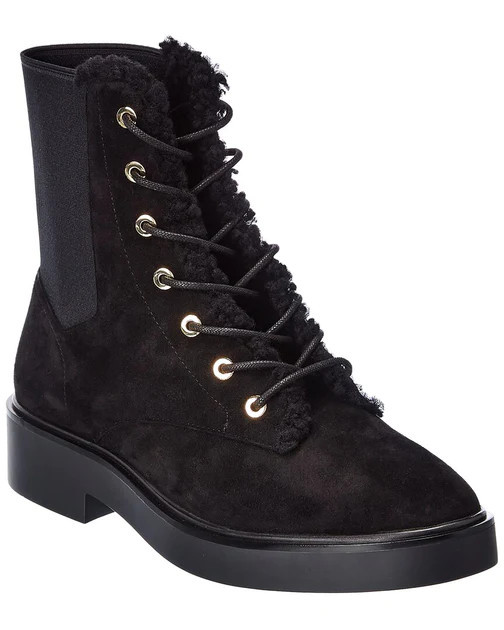 Stuart Weitzman Henley Chill Suede Combat Boot | Shop Premium Outlets