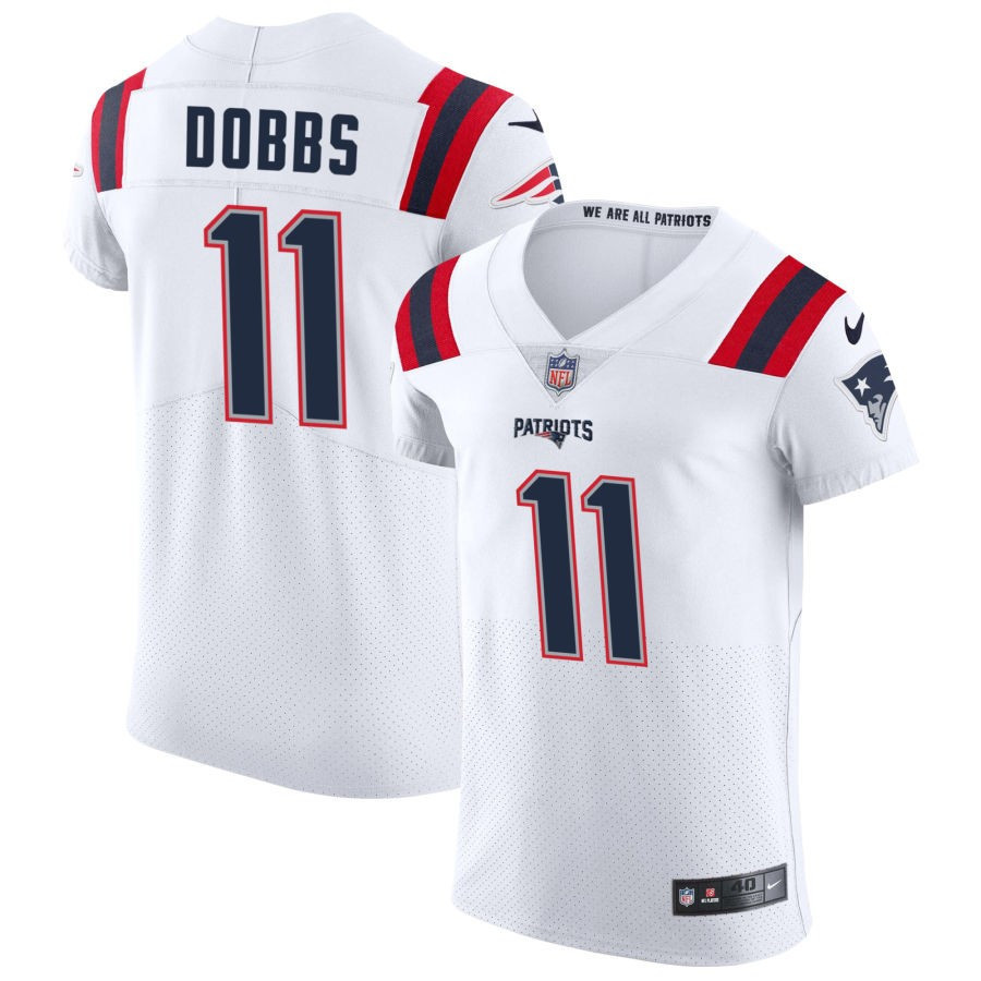 Joshua Dobbs Men's Nike White New England Patriots Vapor Elite Custom Jersey | Fanatics